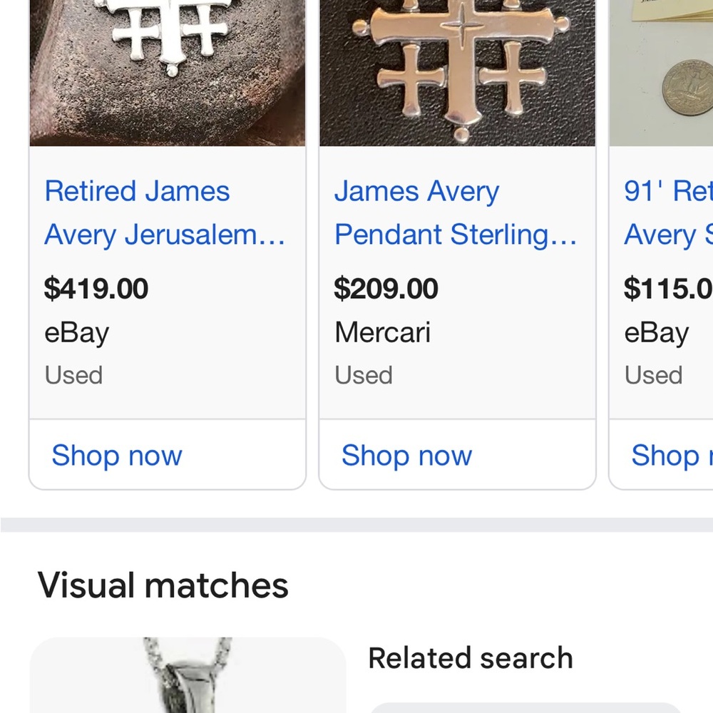 James Avery Silver Cross Pendant Necklace - Picture 7 of 7